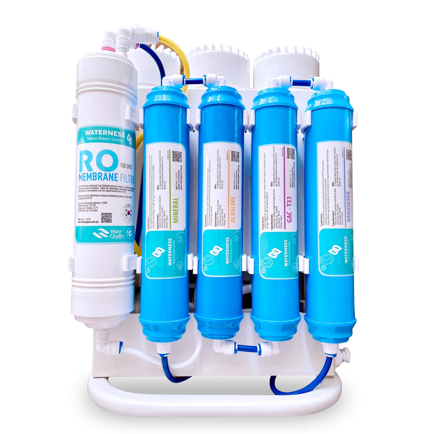 Max Water 8 etapas 50 GPD (galones por día) RO (ósmosis inversa) pH  alcalino (3 en 1) + grifo + tanque - Sistema de filtro de agua debajo del
